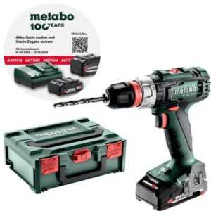 Metabo Akku Bohrschrauber BS 18 L Quick &2x 2,0 Ah LiPOWER Akkus +SC 30 metaBOX