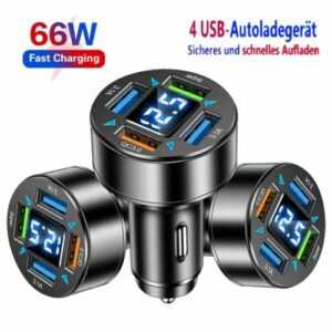 Autoladegerät 66W 4 USB-Ports-Schnellladeadapter