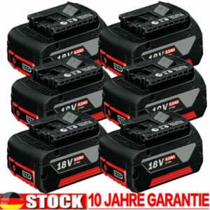 6x 8Ah Akku für Bosch 18V Professional GSR BAT618 BAT609 BAT620 6,5Ah Ladegerät