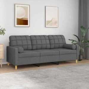 Homgoday 3-Sitzer-Sofa mit Zierkissen Sofa Couch Relaxsofa Relaxcouch N4H9