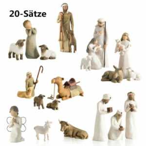 20teiliges Krippenset Born Scene Willow-Tree Figur F3B0