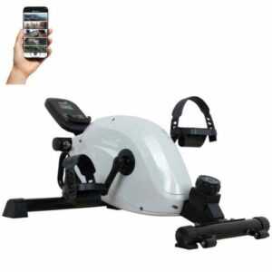 Skandika Pedaltrainer Liten Bluetooth Arm- und Beintrainer Mini-Heimtrainer grau