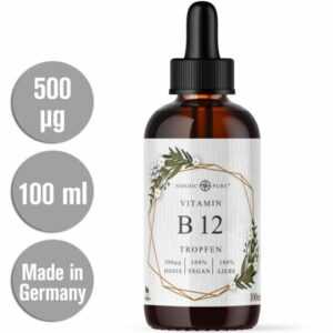 VITAMIN B12 TROPFEN, Methylcobalamin, hochdosiert: 500mcg pro Tag, 100ml, vegan!