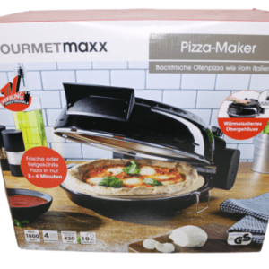 Gourmetmaxx Pizzamaker Pizzaofen Elektrisch 1800W 4 Stufen bis 420 Grad Schwarz