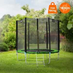 Gartentrampolin Komplettset Zubehör Netz Leiter Trampolin Kindertrampolin Ø183cm