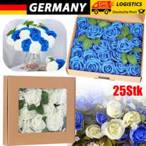 25X Künstliche Rosen Blumen Foamrosen Kunstblumen Hochzeit Blumensträuße Deko