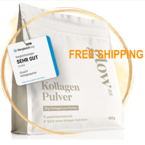 Collagen Pulver [450G]-Glow25® Premium Kollagen Hydrolysat - Peptide Typ 1 Und 3