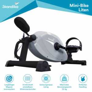 Skandika Liten Beintrainer Mini-Bike Trainingscomputer Heimtrainer grau NEU