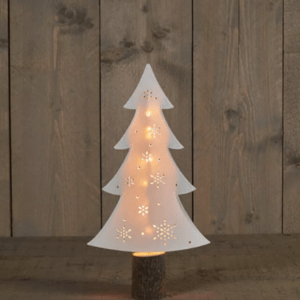 LED Papier Baum mit Holzfuß 41cm 10 LED Weihnachtsdekoration XMAS Beleuchtung