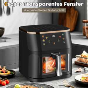 XXL Heißluftfritteuse 9L Fritteusen Friteuse Heißluft Air Fryer 1800W ohne Öl Lz