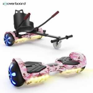 Hoverboard mit Sitz Kinder Self-Balancing Board Bluetooth LED ElektroRoller Rosa