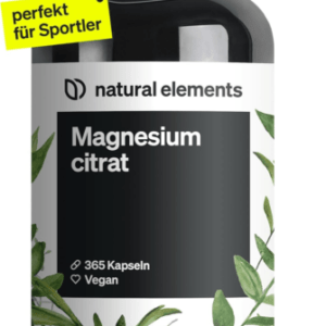 Premium Magnesiumcitrat – 365 Kapseln – Hochdosiert: 2320Mg (Davon 360Mg Element