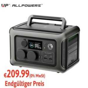 ALLPOWERS R600 Tragbare Powerstation AC Ausgang Solargenerator  für Garten Reise