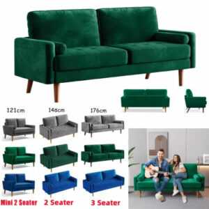 2/3 Sitzer Sofa Loveseat Kleine Sofa mit 2 Kissen Armlehnen Loungesofa Liegesofa