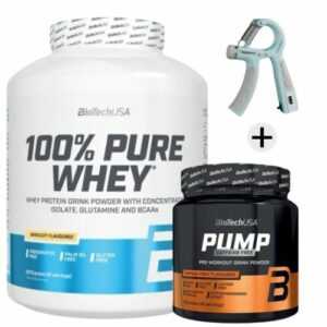 Protein 100% pure Whey 2270g BioTechUSA + Pre Workout Caffeine Free 330g + BONUS