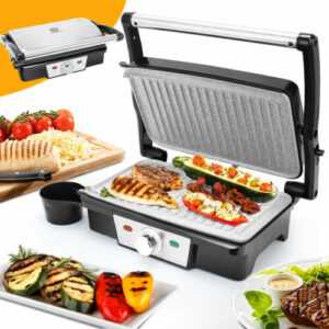 180° Offen Kontaktgrill Tischgrill Sandwichtoaster Panini Grill Cool Touch-Griff