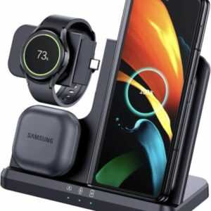 Kabellose Ladestation für Samsung und Android Geräte, 3 in 1