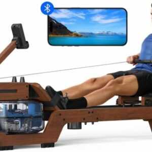 MERACH R14 Massivholz Wasser Rudergerät Workout Übung Fitness Bluetooth für Home