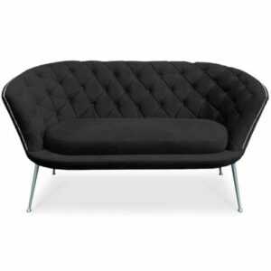 ELYFLAIR® Designer Chesterfield Sofa aus wasserabweisendem Samtstoff