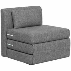 Bodensessel 2-in-1 Klappbar Schlafsofa mit Kordoptik für Wohnzimmer, Grau