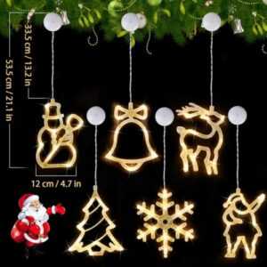 6Pcs LED Fensterbild Weihnachten Fensterbeleuchtung Weihnachten Fensterdeko Xmas