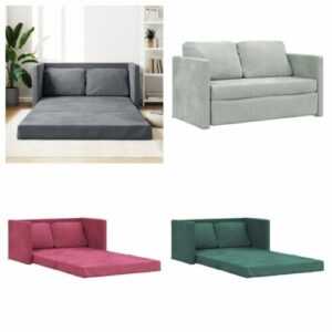 Bodensofa Klappbar Bodenbett Sofa mit Schlaffunktion Schlafsofa Samt Faltbar