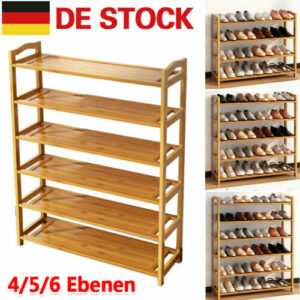 Schuhregal Holz Schuhablage Schuhständer Schuhschrank Holzregal 4/5/6 Ebenen .