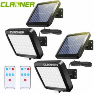 56 LED Solarleuchte mit Bewegungsmelder Außen Fluter Sensor Strahler Lampe Licht