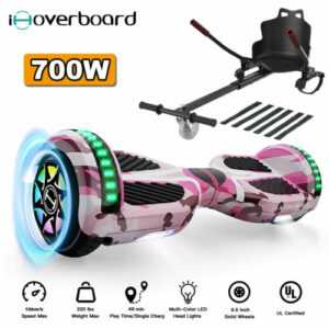 Elektroroller 6,5 Zoll Hoverboard Mit Sitz Bluetooth Balance Board LED Kinder DE