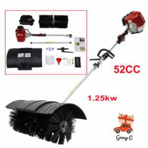 52cc 2.3PS Rasen Räumgerät Sweeper Kehrmaschine Motorbesen Benzin Schneefräse