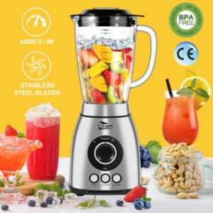 Standmixer Universal Mixer Glas Edelstahl Ice Crusher Smoothie Maker Milchshaker