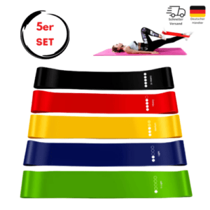 Fitnessband 5er Set Fitnessbänder Widerstandsbänder Resistanceband Yogaband