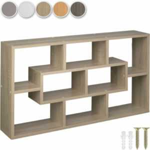 Bücherregal Holz Wandregal Hänge-Regal CD DVD Standregal Raumtrenner 85x48x16 cm