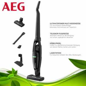 AEG 2-in-1 Akku-Staubsauger Ebony Black LED UltimatePower Multi-Bodendüse LED