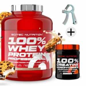 Protein 100% Whey 2350g Cookies Scitec Nutrition +Creatin 300g +FREEHandtrainer