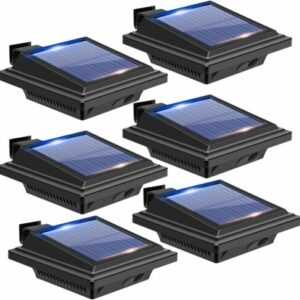 6x 40LED Solar-Dachrinnenleuchte 40LEDs mit Lichtsensor Regenrinne Zaun Licht DE