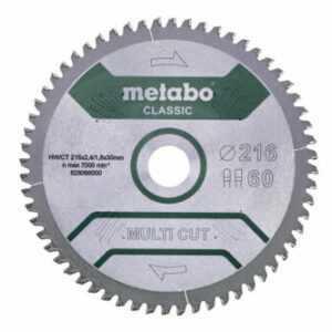 Metabo Kreissägeblatt HW/CT 216 x 30 60FZ/TZ 5 Grad Sägeblatt multi cut-classic