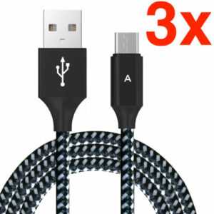 3x 2m USB C Ladekabel USB Typ C für Original Samsung Huawei Xiaomi Handy Kabel