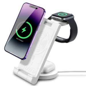 Wireless Charger Ladegerät Ladestation 3 in 1 Für Apple Watch iPhone Samsung