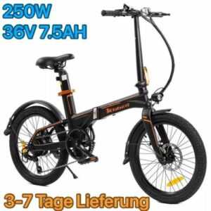 20 zoll Elektrofahrrad,Klapprad E-Bike 350W Pendeln E-Faltrad 25km/h Kukirin V2