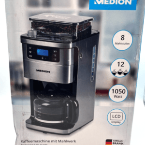 Medion® Kaffeemaschine mit Mahlwerk MD 15486 1050W Display Neu