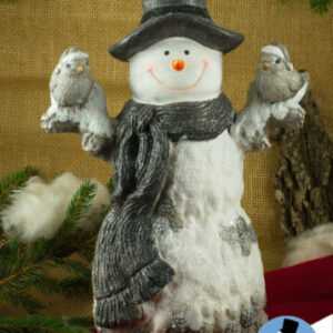 Riesen Schneemann Christoph mit Piepmatz 50cm Figur Weihnachten Winter Deko NEU