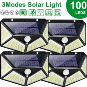 20X 100 LED Solarleuchte Solarlampe Bewegungsmelder Außen Fluter Sensor Strahler