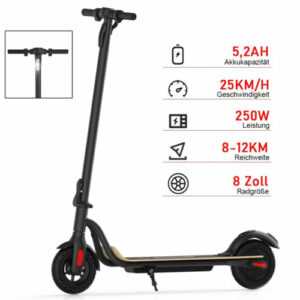 Megawheels Elektro Scooter MAX 25km/h Elektroroller Faltbar E-Scooter 5,2Ah 12KM