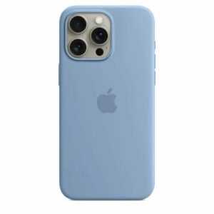 Original Apple iPhone 15 / Pro / Pro Max Silikon Case Hülle MagSafe Winterblau