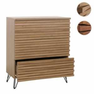 Kommode HWC-M49, Highboard, 3D-Design 3 Schubladen Massiv-Holz Mango 94x80x45cm