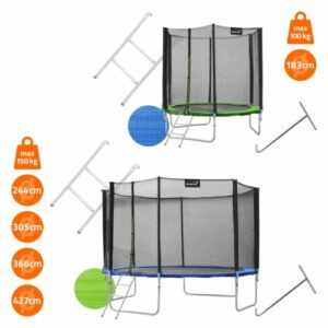 Gartentrampolin Komplettset mit Zubehör Netz Leiter Trampolin Kindertrampolin