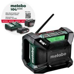 Metabo Akku Baustellenradio R 12-18 DAB+ Bluetooth inkl. Netzkabel ohne Akku