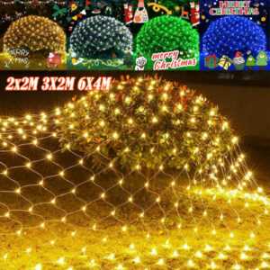 LED Lichternetz Lichterkette Außen Innen Weihnachtslichterkette 2X2M 3X2M 6X4M