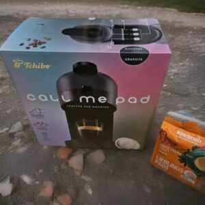 TCHIBO "Call Me Pad" Padmaschine Graphite + 32 Pads Cafe Crema Kaffee-Maschine